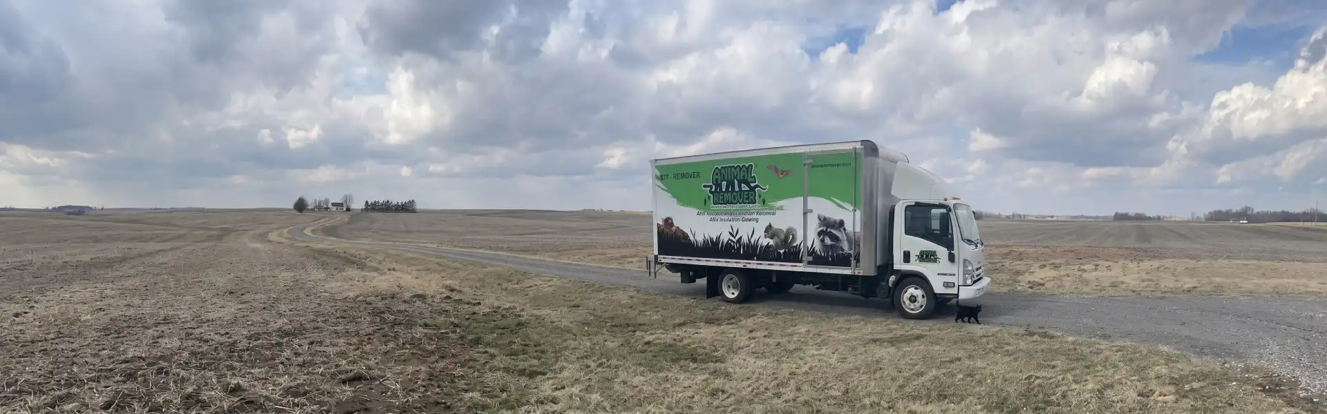Animal Remover service truck parked in rural Ohio after providing wildlife removal
