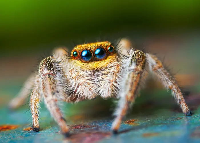 Jumping spider on a table